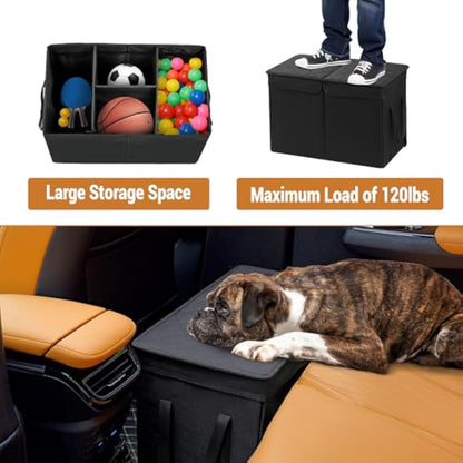 UNICITII Car Seat Extender for Large Dogs up to 120 LBS, Back Seat With Storage Organizer Gap Filler for Front or Back