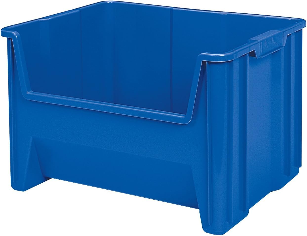 Akro-Mils 13017 Stak-N-Store Stacking Hopper Front Plastic Storage Bin, Blue, Case of 3