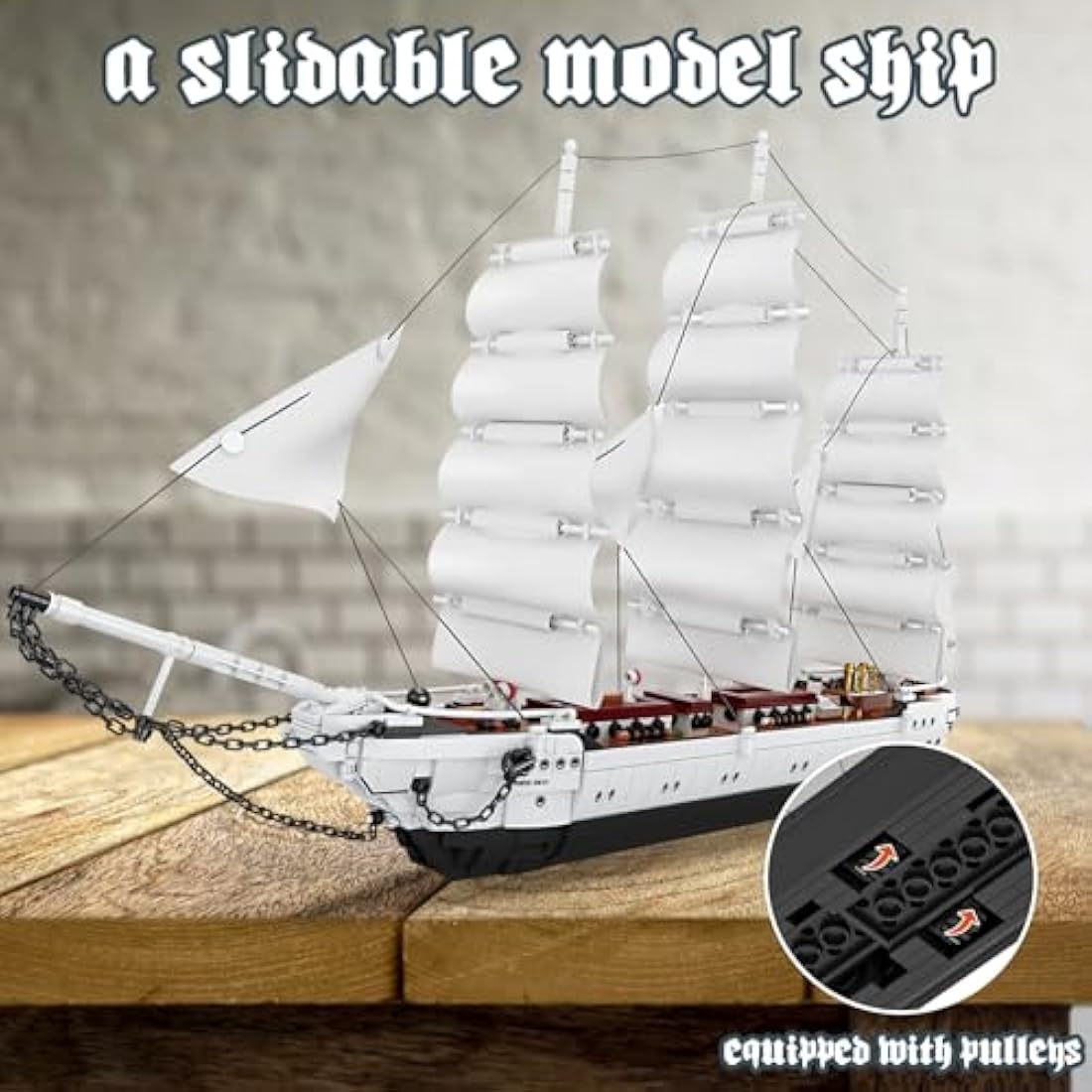 JMBricklayer Pirate Ship Building Blocks Set 40104, White Swan Ship Model Construction Toys, Collectible Pirate Ship Model Kits, Ship Model Birthday Gifts for Kids, Boys & Girls (1672 Pieces)