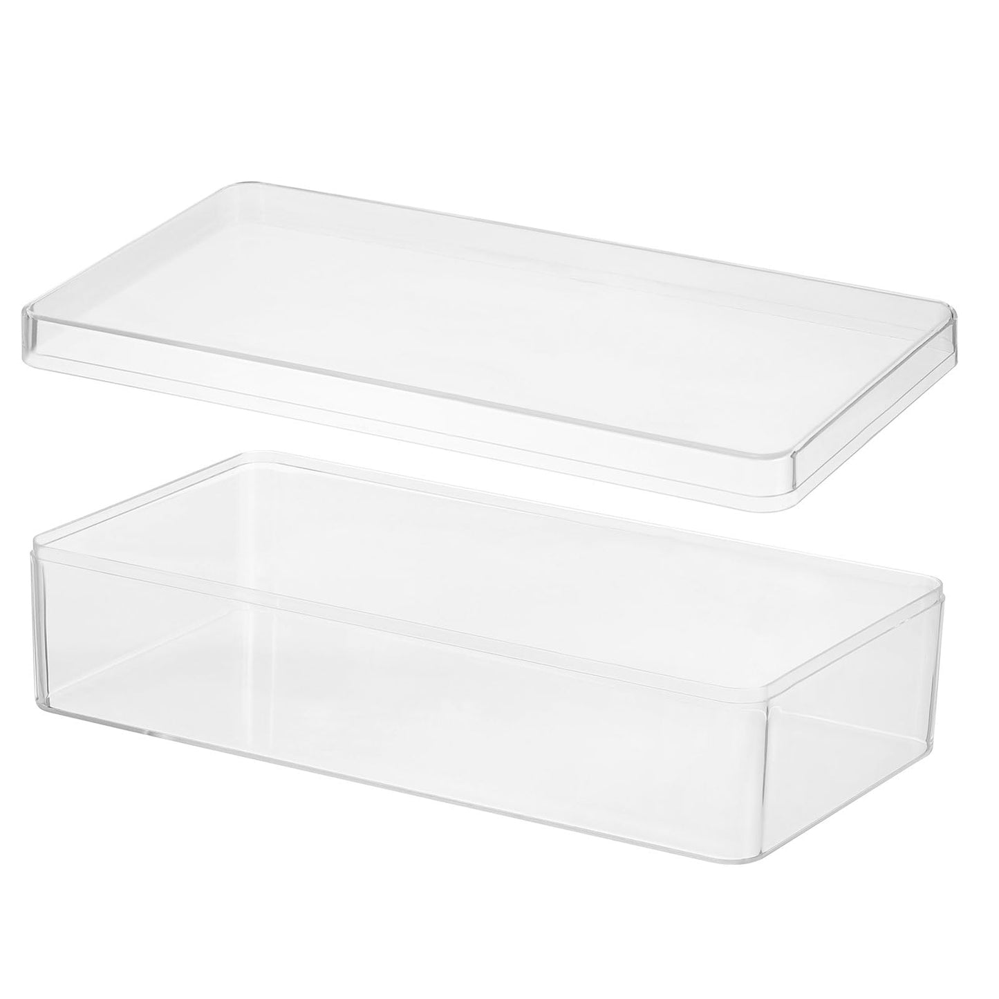 PATIKIL Acrylic Box with Lid 9.06" x 4.72" x 2.36", Clear Acrylic Display Boxes Plastic Square Cube Containers Storage Organizer for Candy Tiny