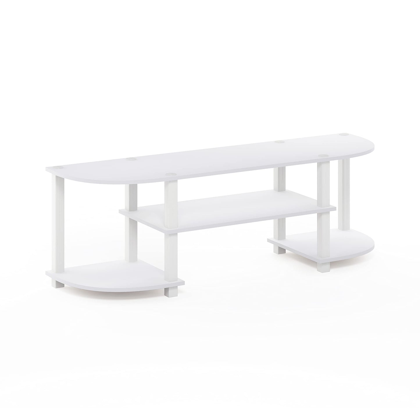 Furinno Wide Entertainment Center, Stand, TV Unit, Engineered Wood, White, 120(W) x 40(H) x 34(D) cm