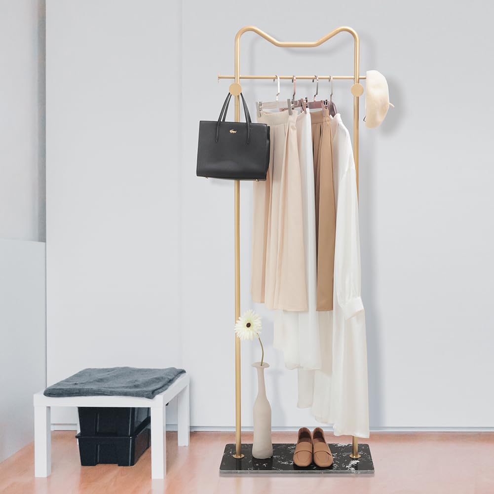 Cre Cra Marble Clothes Rack, Metal Coat Rack, Clothes Rail, Corner Coat Rack, Multifunctional Freestanding Clothes Rack, Clothes Rack