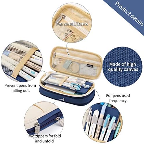 EASTHILL Big Capacity Pencil Pen Case Office College School Large Storage High Capacity Bag Pouch Holder Box Organizer