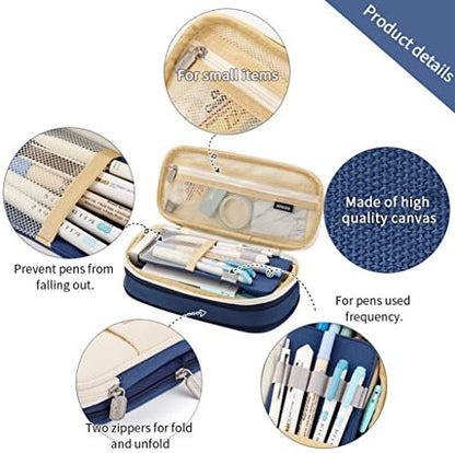 EASTHILL Big Capacity Pencil Pen Case Office College School Large Storage High Capacity Bag Pouch Holder Box Organizer