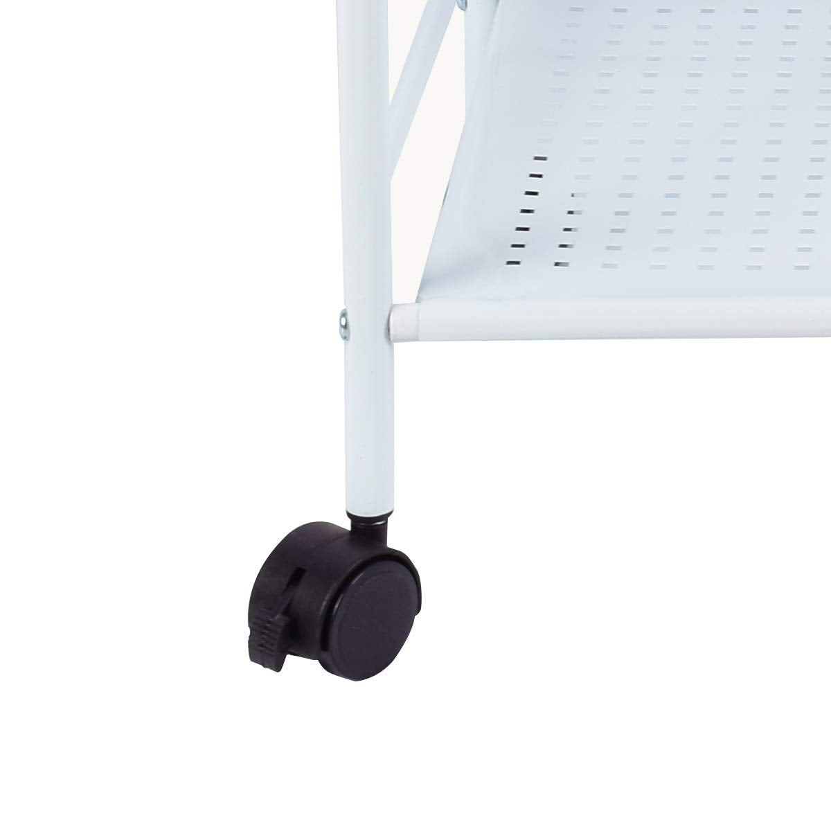 DRM 3 Tier Rolling Storage Trolley Utility Cart, Salon Beauty Trolley with Wheels, Spa System Storage Cart, White