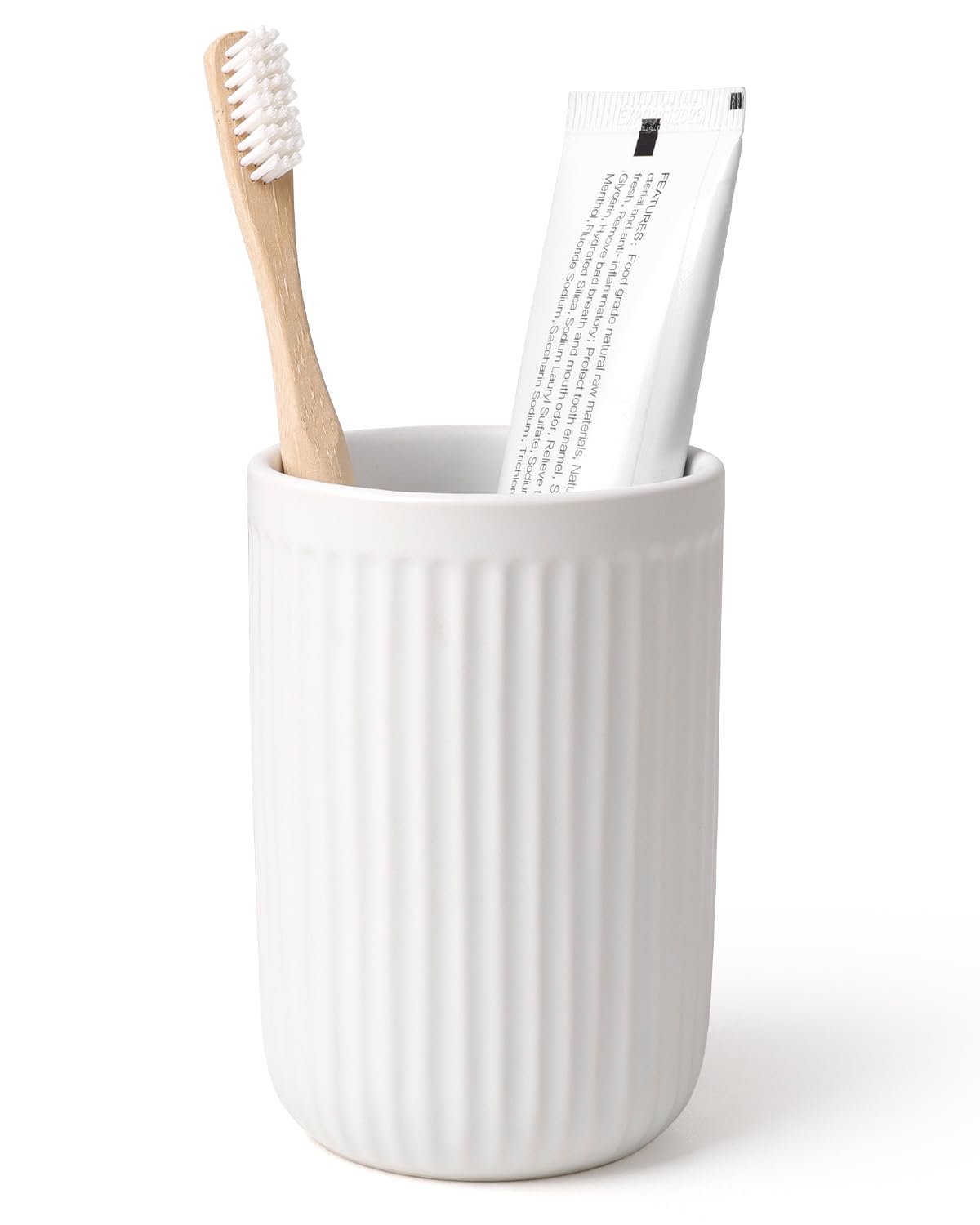 BosilunLife Toothbrush Holders for Bathroom Countertop, 320ml/11Oz Reusable Ceramic Toothbrush Holders Cup for Toothbrush and Toothpaste