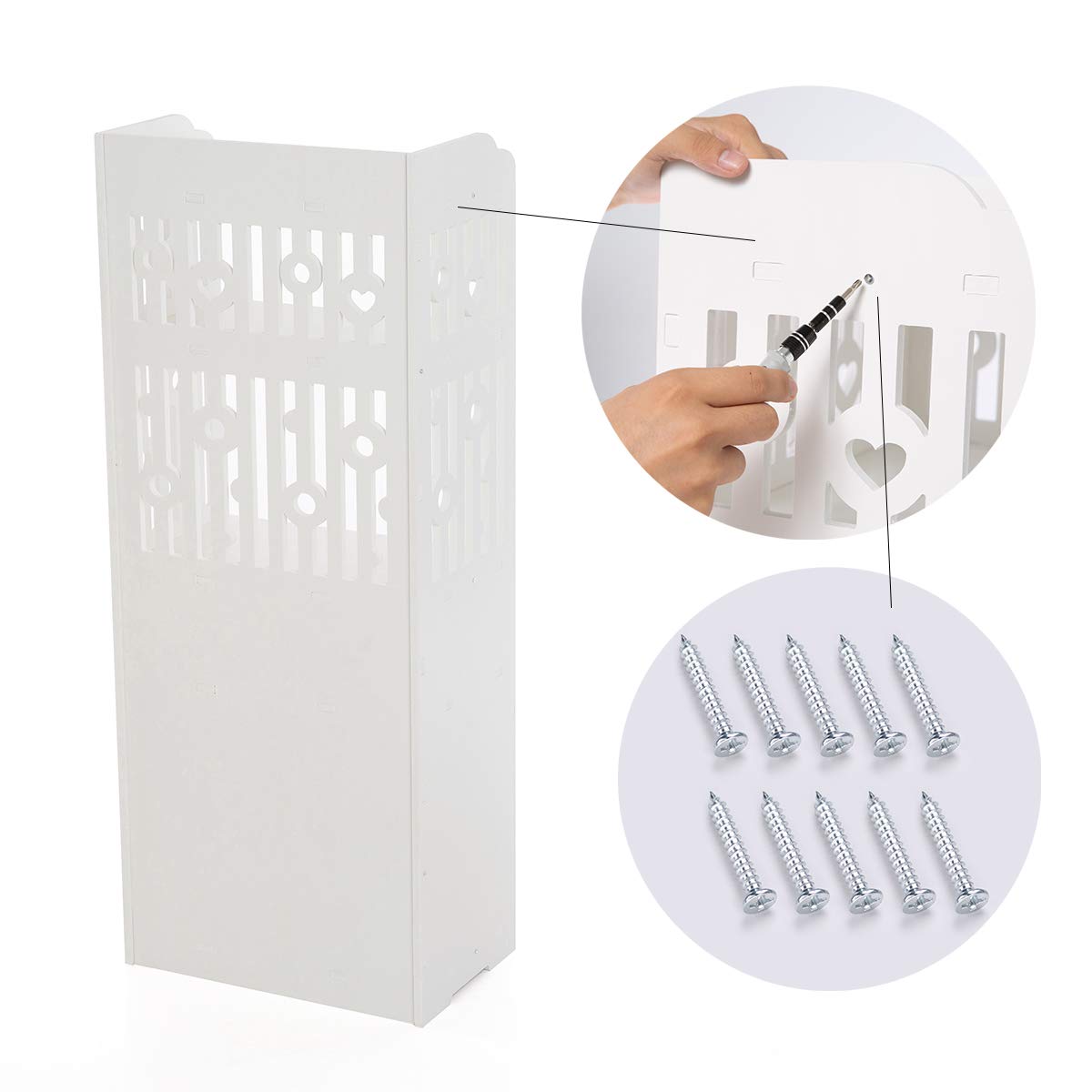 [100x40x25cm XXL]Waterproof Bathroom Storage Cabinet Floor Standing Organizer Rack Bookcase Shelf White Bathroom Decor Furniture for Living Room