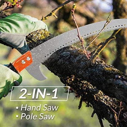 Walensee Pole Saws for Tree Trimming 235cm Lightweight Manual Stainless Steel Extension High Pole Pruning Pole Saw with Blade for Trimmer Branches Pole Cutter and Pruner at Forestry Yard Garden Patio