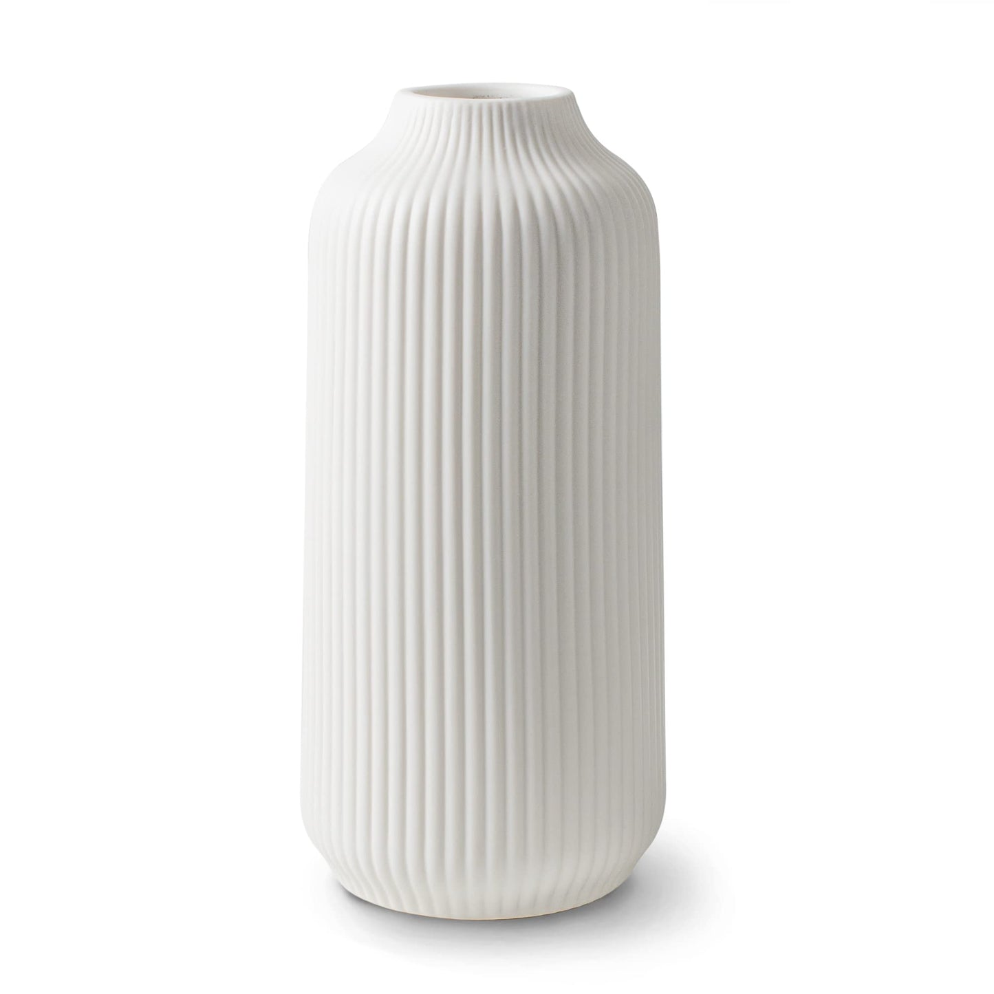 flature Ceramic Vases in Nordic Style, Modern Vase Deco for Pampas Grass, Boho Deco for Windowsill, Vases Set in White Matt, Flower Vase as Home
