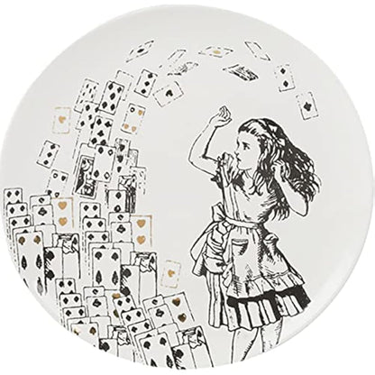 V&A Alice in Wonderland Side Plates, for Dinner, Afternoon Tea or Breakfast, Fine China, 20.5 cm (8"), Set of 4, White