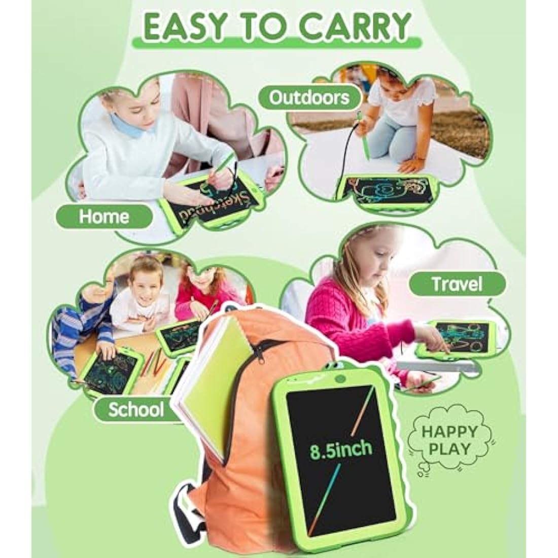 LCD Drawing Tablet Kids Toys for Girls Boys Age 2-3 Birthday Christmas Gifts, Colorful LCD Writing Tablet Educational Toys for 2 3 4 5 6 7 Year Old Kids, Drawing Pad Travel Games for Autistic Children