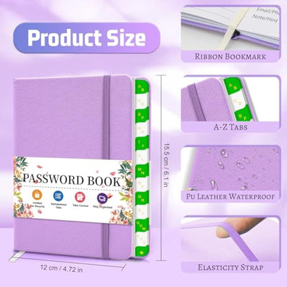 Password Keeper Journal Notebook for Computer & Website Logins Purple