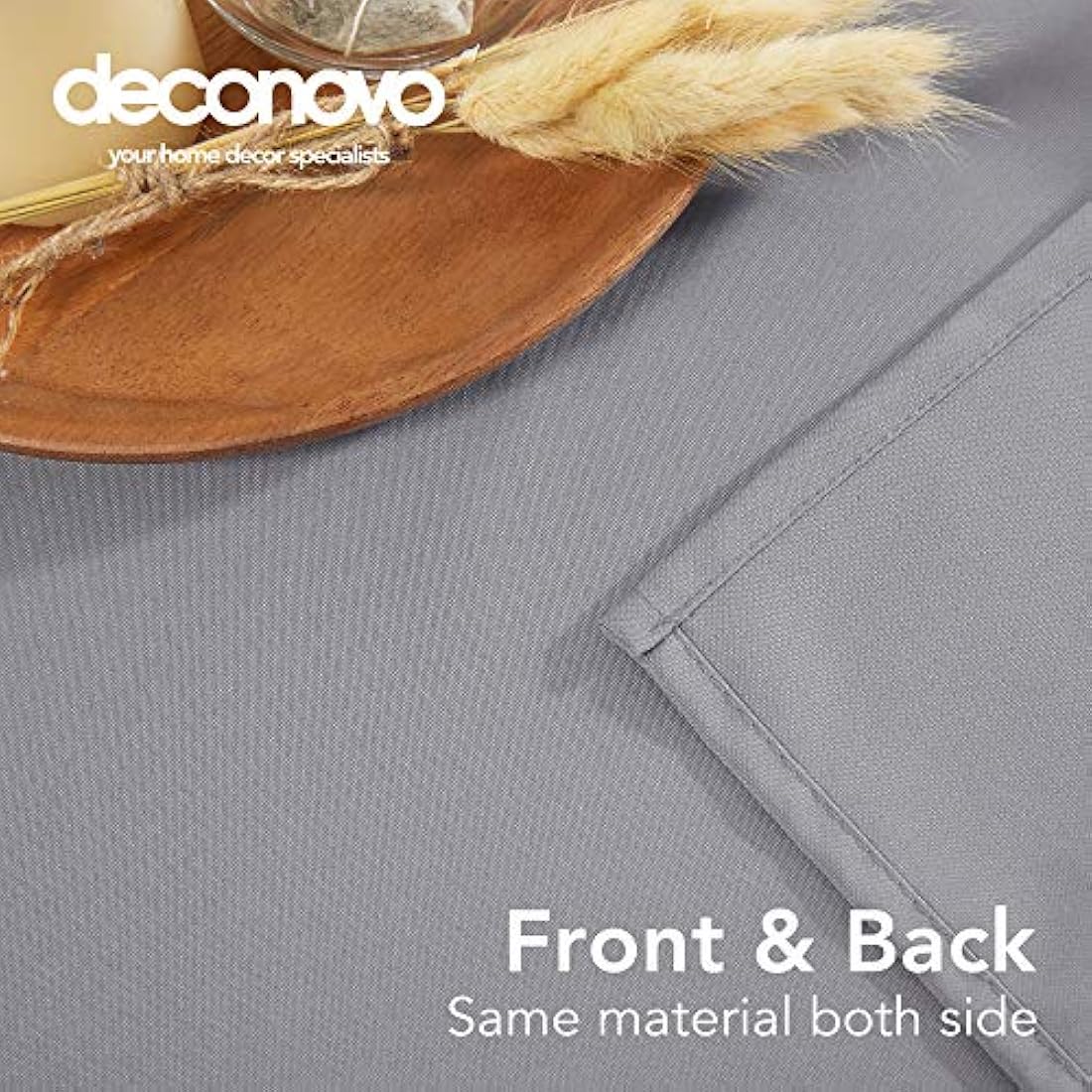 Deconovo Oxford Wipeable Tablecloth Water Resistant Table Cover Rectangular Table Cloth for Coffee Table 132x178cm(52x70in) Grey