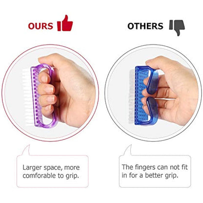 Larbois Nail Cleaning Brush, Plastic Handle Scrubbing Brush with Soft Bristles for Hand Toes Nail Home Garden Salon Use