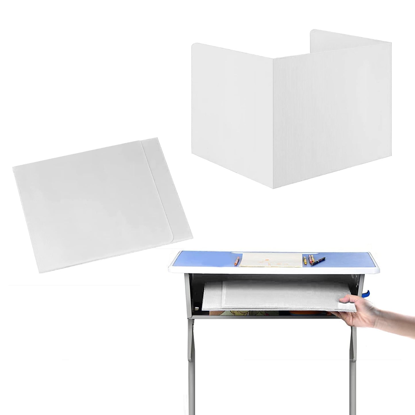 Boost Productivity and Privacy with Our 4 Pack Desk Privacy Divider Panel - for Students, Offices, Libraries