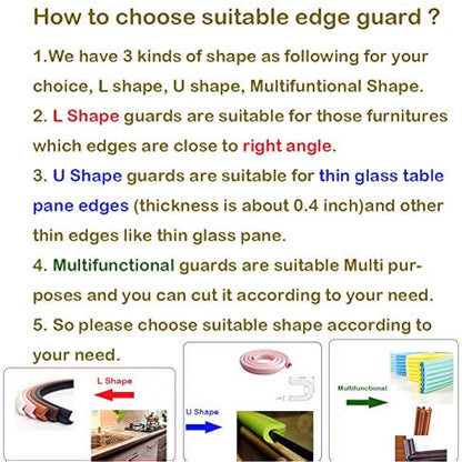 M2cbridge L Shape Extra Thick Furniture Table Edge Protectors Foam Baby Safety Bumper Guard 2 M (Off White with 4 Corners)
