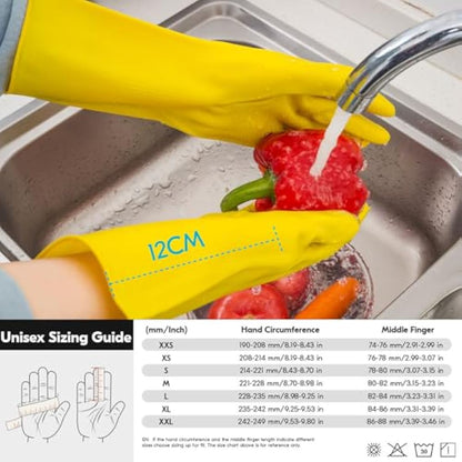 Vgo... Reusable Household Gloves, Dishwashing gloves, Extra Thick, Long Sleeves, Kitchen Cleaning/Painting/Gardening/Pet Care