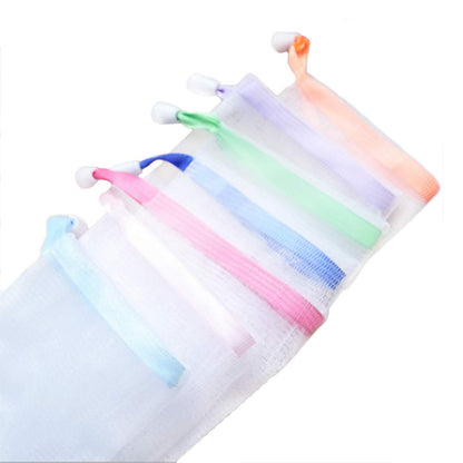 Andiker Soap Bag Soft for Shower,7 Pcs Mesh Soap Pouch Saver with Drawstring for Foaming and Drying,Hangable 7PCS