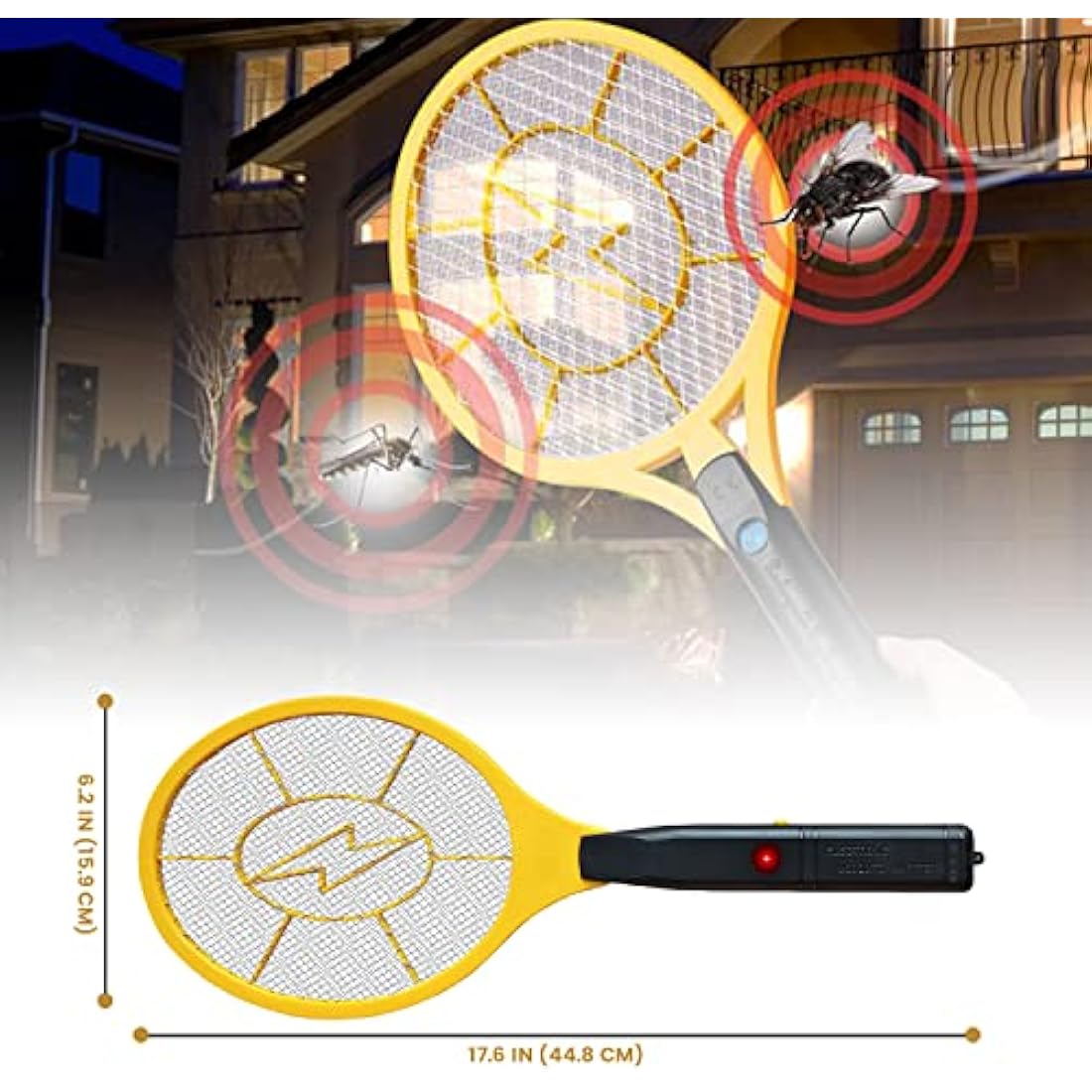 KK'S GLAMS Electric Fly Swatter Bug Zapper Battery Operated Flies killer Indoor & Outdoor Pest Control Mosquito and Insect Catcher Racket