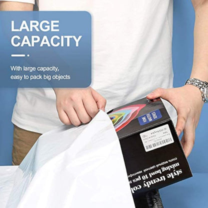Switory Parcel Bags 12x16 Inch Mailing Bags Waterproof,Packaging Bags Poly Nylon Self-Seal Parcel Bags for Posting Clothes,100Pcs (30.5x39.5cm,White)