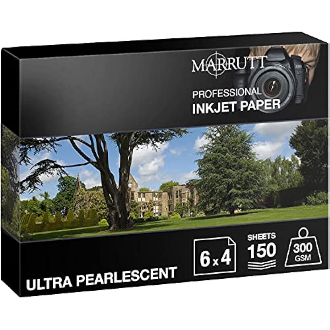 Marrutt 300gsm Ultra Pearlescent Hi-White Inkjet Photo Paper (6" x 4" - 150 Sheets)