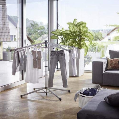 Leifheit Umbrella Stand Dryer LinoPop-Up 140 umbrella clothesline, free-standing outdoor clothesline for gardens and campsites, outdoor washing line