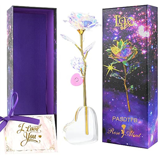 Birthday Gifts for Women Galaxy Rose Colorful Rose Presents for Women Forever Rose Flower with Heart Base Gifts for Mum Her Girlfriend Sister Grandma Nana Wedding Anniversary Mothers Day Christmas