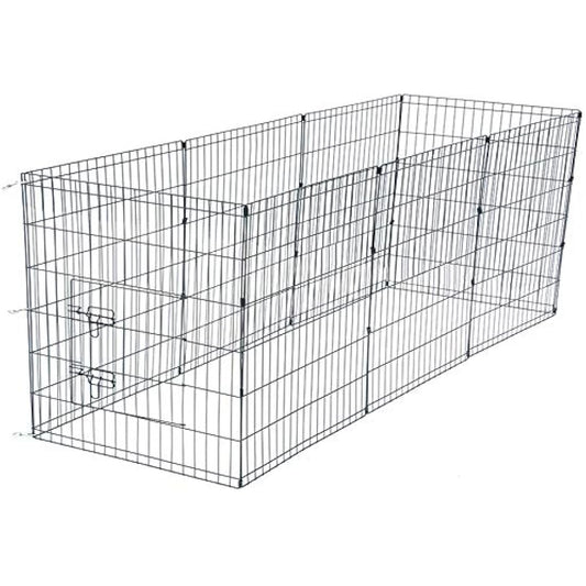 UNDERDOG 8 Panel Playpen Suitable for Dogs/Puppies/Cats & Rabbits foldable ideal for Indoor/Outdoor use puppy play pen (91cm, Black)