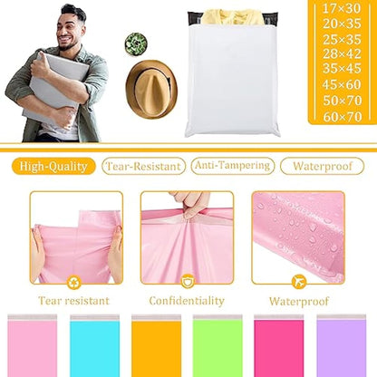 10pcs 60x70cm Yellow Vintage Postage Bags - Self Seal Mailing Bags for Clothes & Parcels