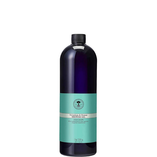 Neal's Yard Remedies Geranium & Orange Shower Gel, Energising & Uplifting Body Wash, Citrus Scent, Vegan & Cruelty-Free, 950ml