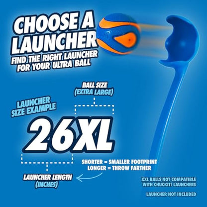 ChuckIt! Ultra Squeaker Ball Dog Toy, Durable High Bounce Floating Rubber Squeaky Dog Ball, Launcher Compatible Toy For Dogs, 1 Pack, X-Large