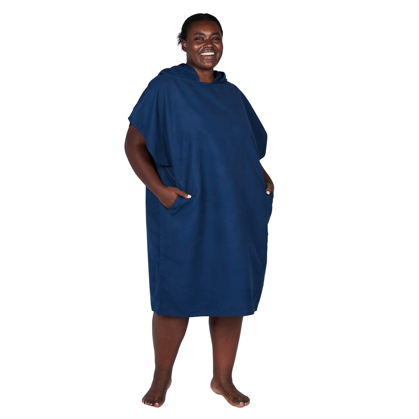 Dock & Bay Adult Beach Poncho - Hooded Towel with Deep Pockets - for Beach & Pool - Super Absorbent, Quick Dry - Classic - Yosemite Navy, Medium