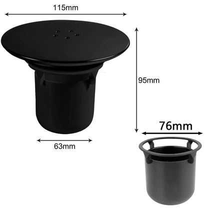 CLKE Shower Drain Cover Black Drain Cover Bathroom Drain Cover Odor and Clog Proof Removable Shower Drain 95mm/115mm