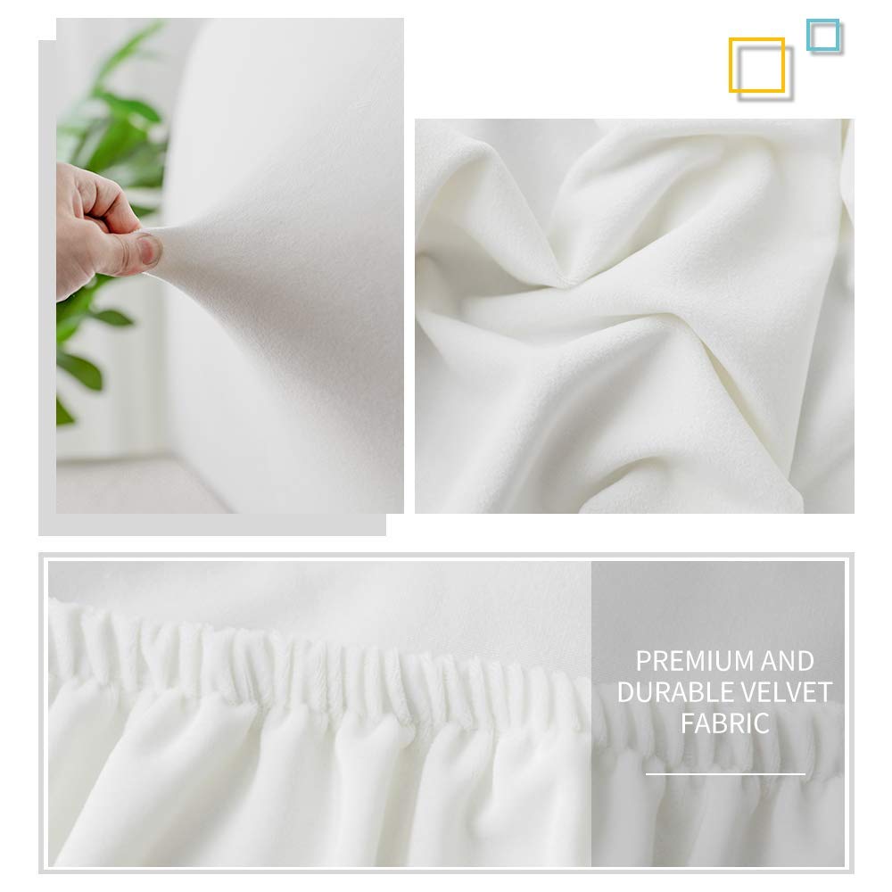 DUJUIKE Headboard Slipcover for Queen Bed, Stretch Bed Headboard Cover, Dustproof Protector Cover for Linen Tufted Upholstered