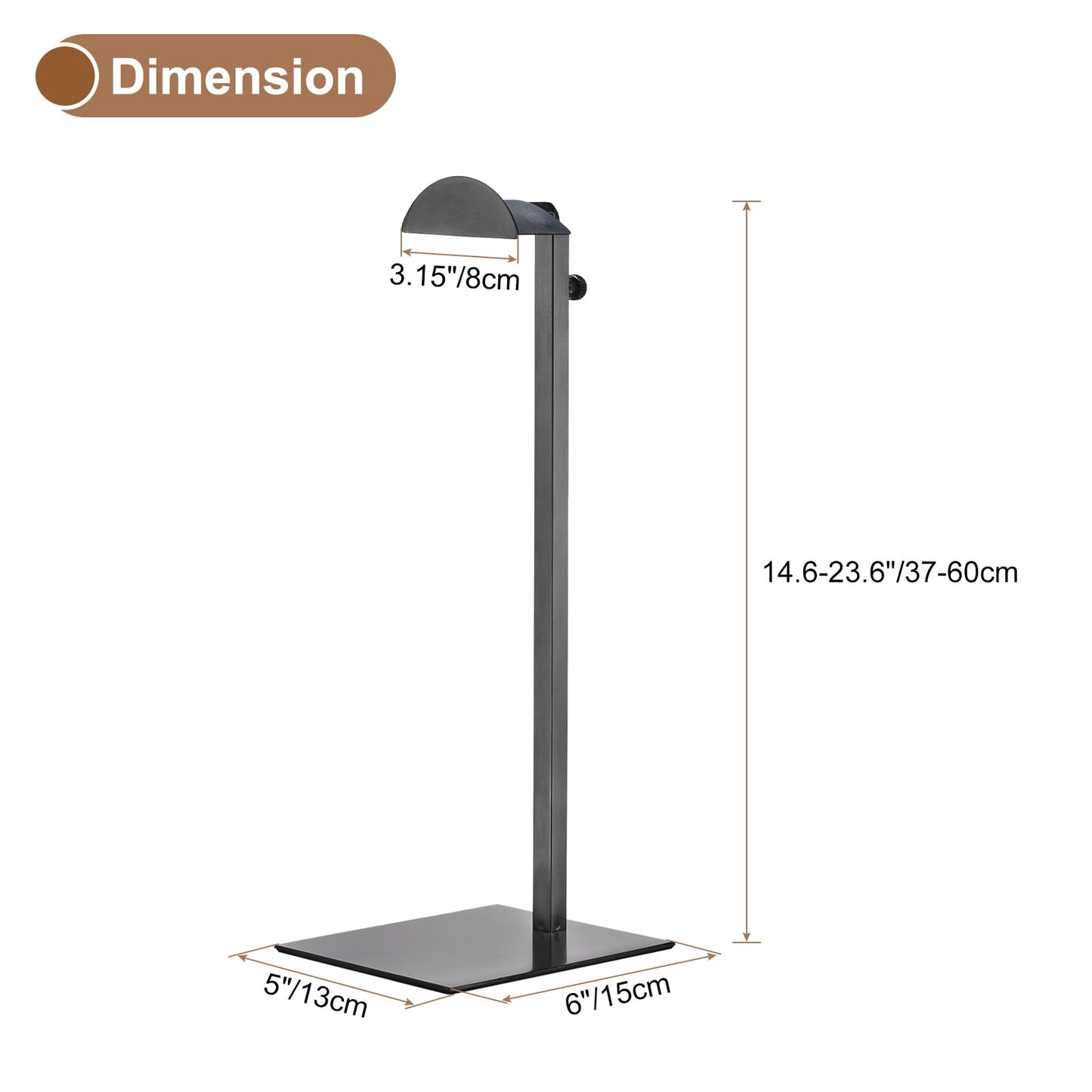 sourcing map Purse Display Stand Set 3 Pack Metal Adjustable Handbag Rack Single Hook Holder for Boutique Store - Black