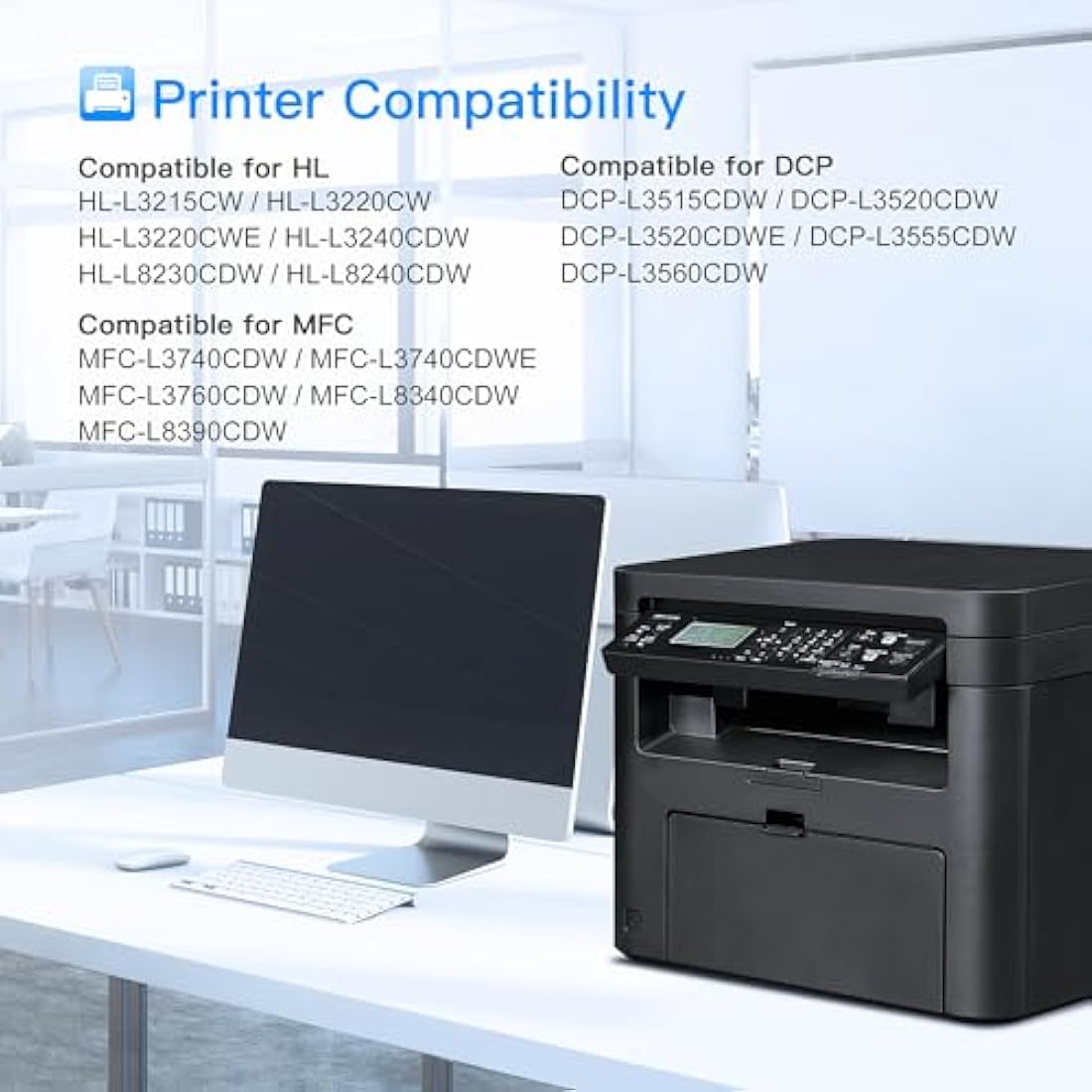 TN248 Toner Cartridges Compatible for Brother TN-248 Toner for Brother MFC-L3740CDWE MFC-L3760CDW HL-L3240CDW HL-L3220CWE DCP-L3560CDW MFC-L3740CDW MFC-L8390CDW DCP-L3520CDWE (B/C/M/Y, 4-Pack)
