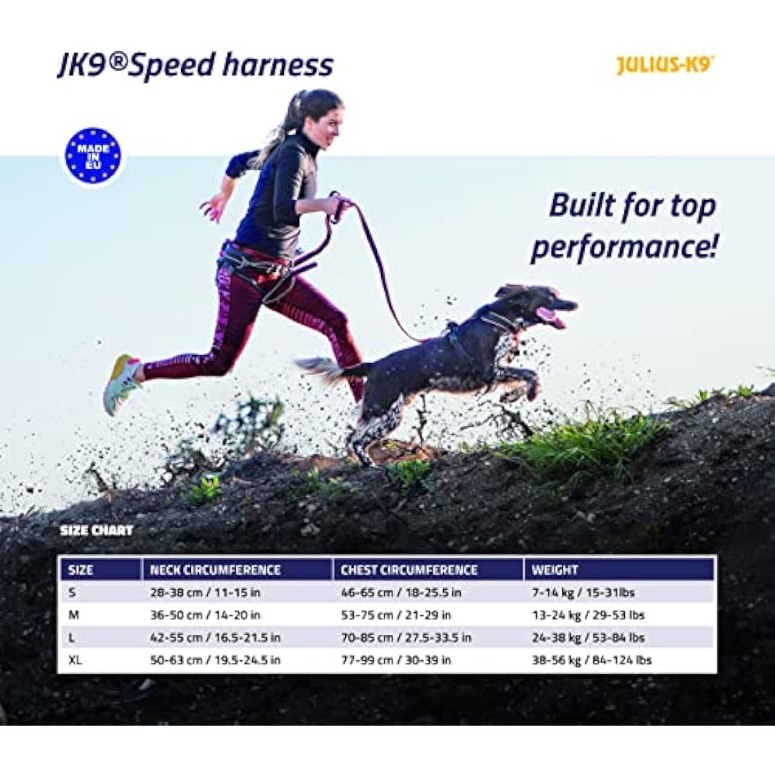 JULIUS-K9 JK9 Speed Harness, Size: S, Red