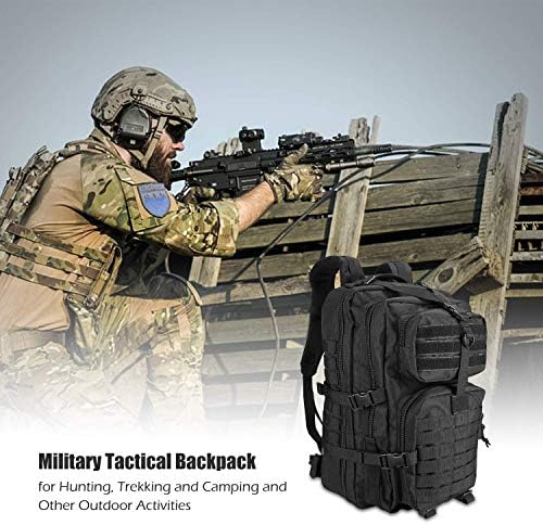 ProCase Military Tactical Backpack, 42L Large Capacity Rucksacks 3 Day Army Assault Pack Bag for Hunting, Trekking and Camping and Other Outdoor Activities for Father's Day -Black