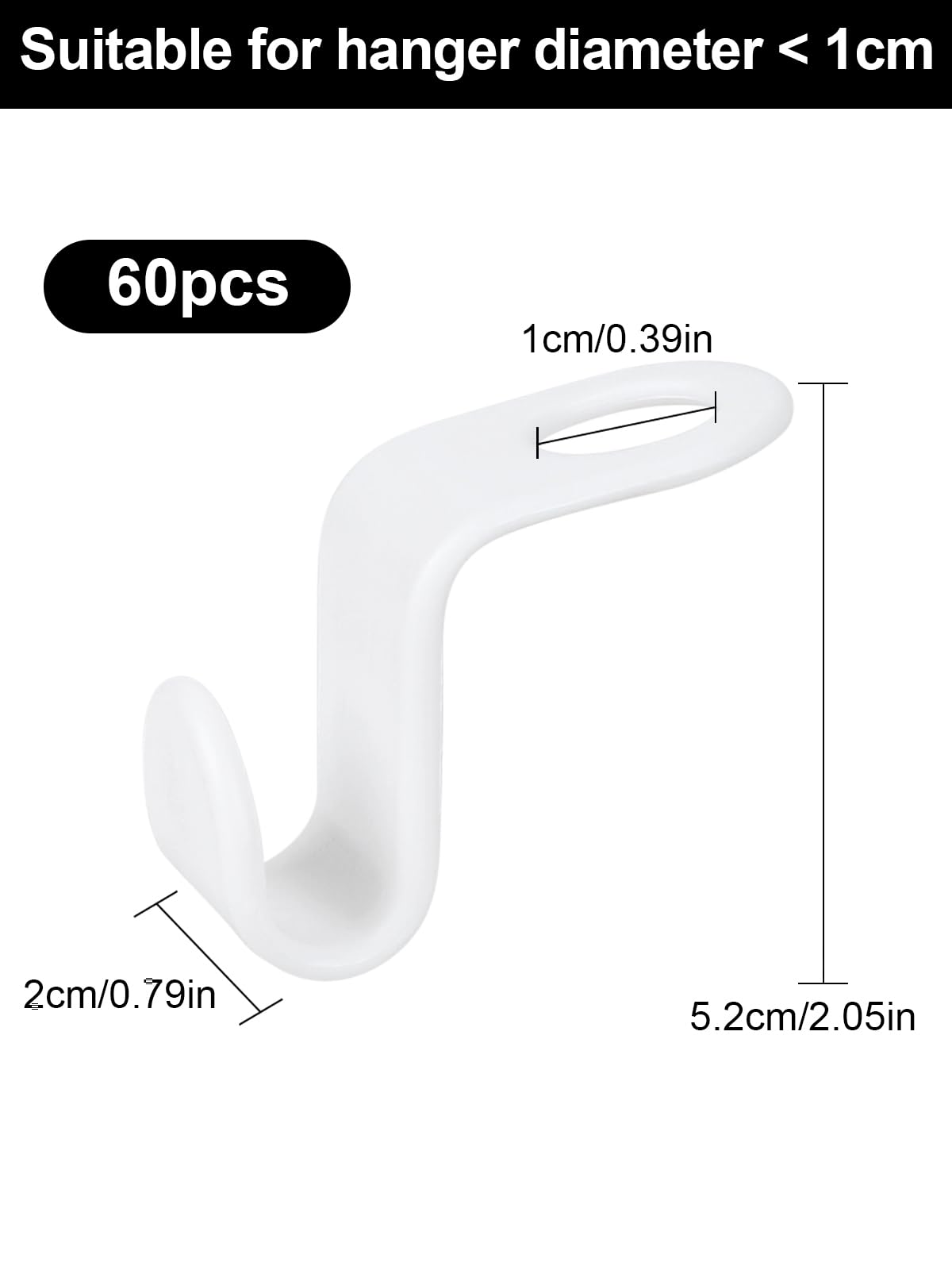 Sheryl&Rain 60Pcs Clothes Hanger Connector Hooks, Space Saving Hanger for Closet Organiser