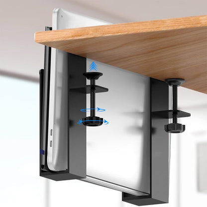 VOANZO Adjustable Desk Laptop Stand Clip-On Side Table Storage Rack Metal Hanging Vertical Laptop Desktop Stand Punch-Free Clip With Anti-Scratch