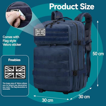 Delgeo 45L Military Tactical Backpacks Molle Army Assault Pack 3 Day Bug Out Bag Hiking Treeking Camouflage Hunting Rucksack