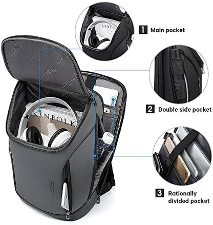BANGE Business Smart Backpack Waterproof fit 15.6 Inch Laptop Backpack with USB Charging Port,Travel Durable Backpack