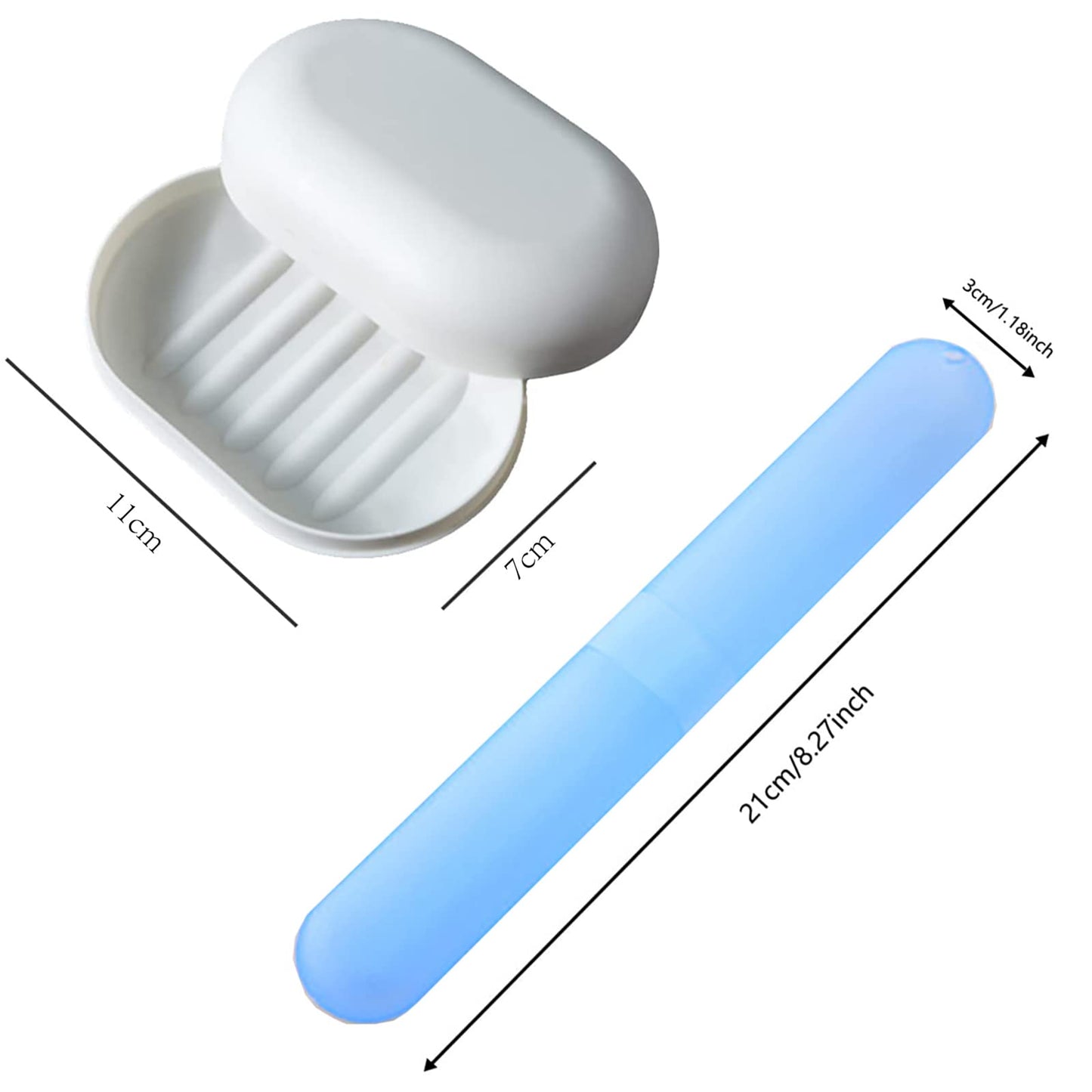 HREDZEO Travel Soap Case Toothbrush Case Set,4 Pcs Soap Dish with Lid Toothbrush Cup Cases Travel Soap Box Toothbrush Cover for Home Travel Camping