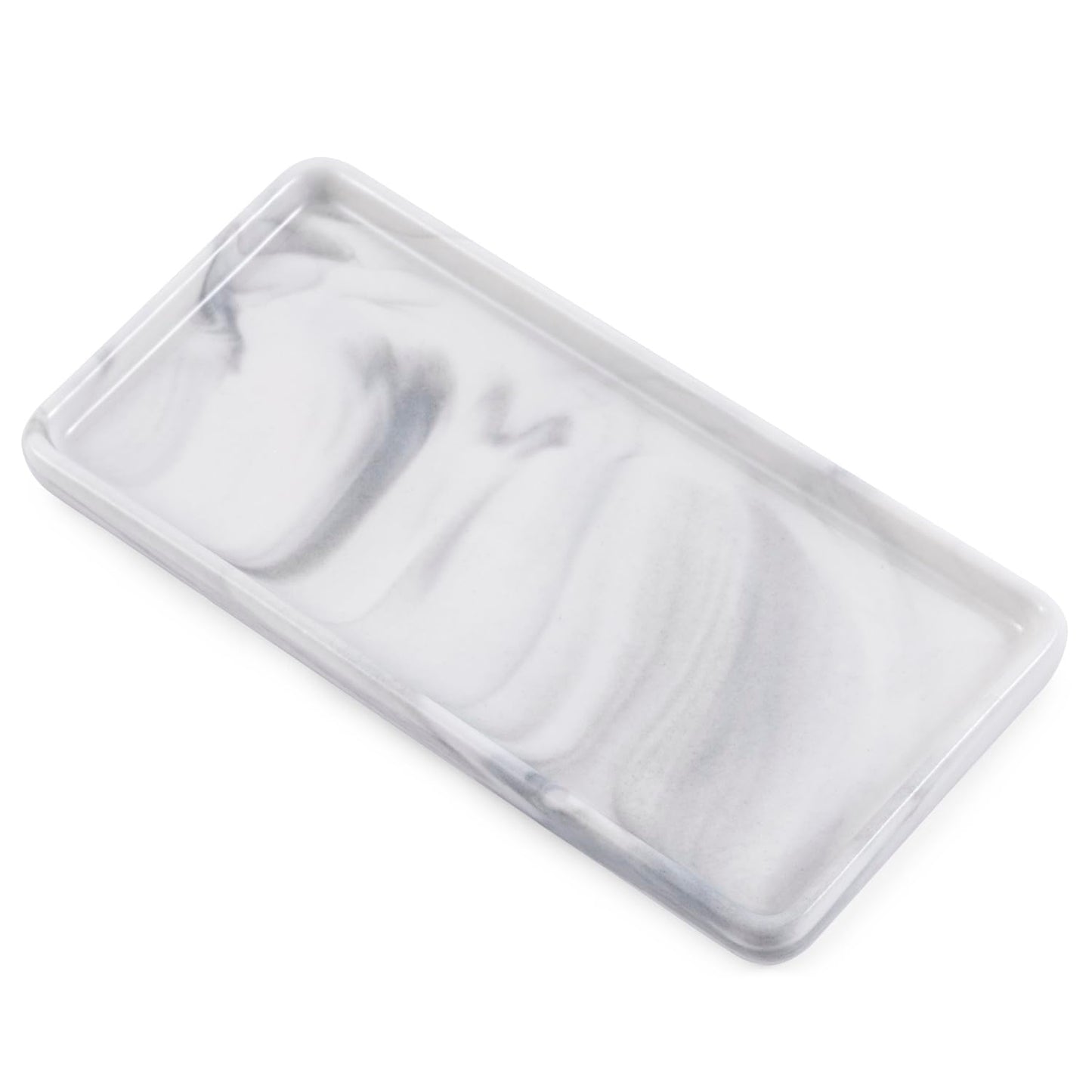 Ceramic trays for cosmetics, jewelry, suitable for organizing dressing tables and bathrooms, trays for toiletries etc (Grey-small)