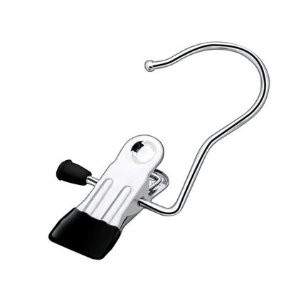 Coideal Laundry Hooks Hanging Clips, 8 Pcs Metal Boot Hangers Portable Clothes Pegs Drying Clips for Coat Hat Gloves Black