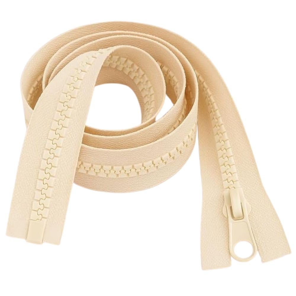 24" (61cm) Cream Chunky Zip - Heavy-Duty Open-Ended Separating
