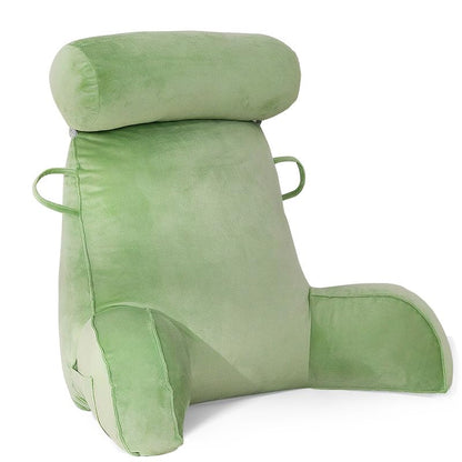 Mingfuxin Reading Pillows for Bed Sofa, Bed Backrest Pillows with Neck Arm Back Support Pillow, Adult Back Reading Cushion with Detachable Neck Roll &