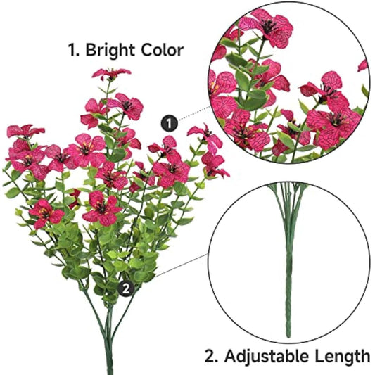 LOMOHOO 9 Bundles Artificial Flowers Outdoor UV Resistant Fake Flowers No Fade Faux Plants Garden Porch Window Box Decorating (Multicolor)