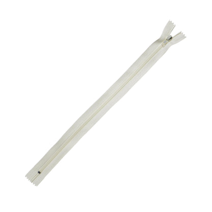 Trimz 30cm ~12inch Cream one Way end Stop Zip with 4mm Teeth 1 Pc, Polyester, 30 cm