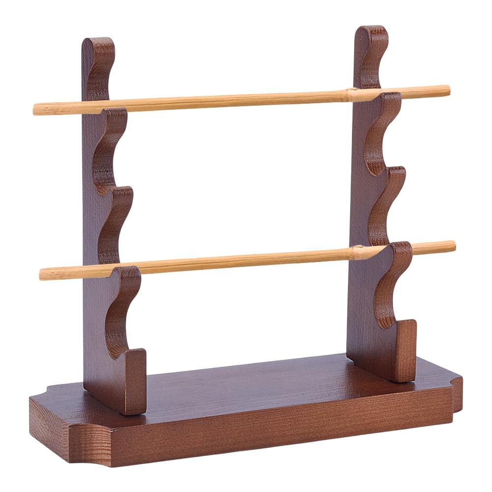 NBEADS 4-Tier Wooden Wand Display Holder, 18x6.9x18cm Wizard Wand Stand Magic Wand Display Sword Stand for Desktop Display Decoration Collection